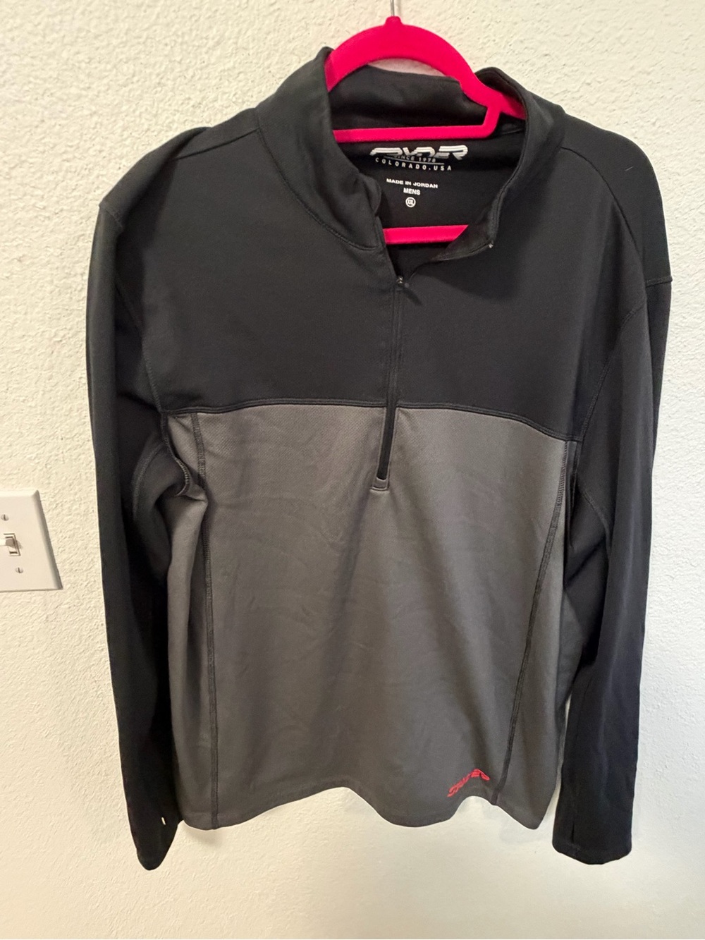 Spyder Men's Black and Gray Half-Zip Pullover
